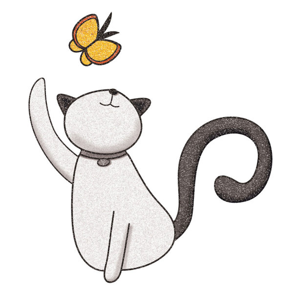 My Wonderful Walls LeftFacing Cat and Butterfly Wall Decal Wayfair